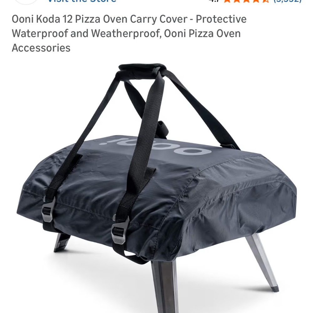Black Pizza Oven Carry Cover